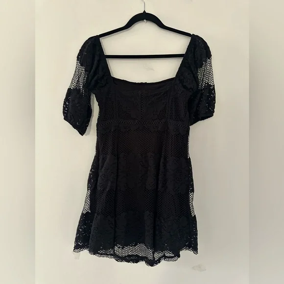 Free People Be Your Baby Black Lace Babydoll Dress - Picture 9 of 10
